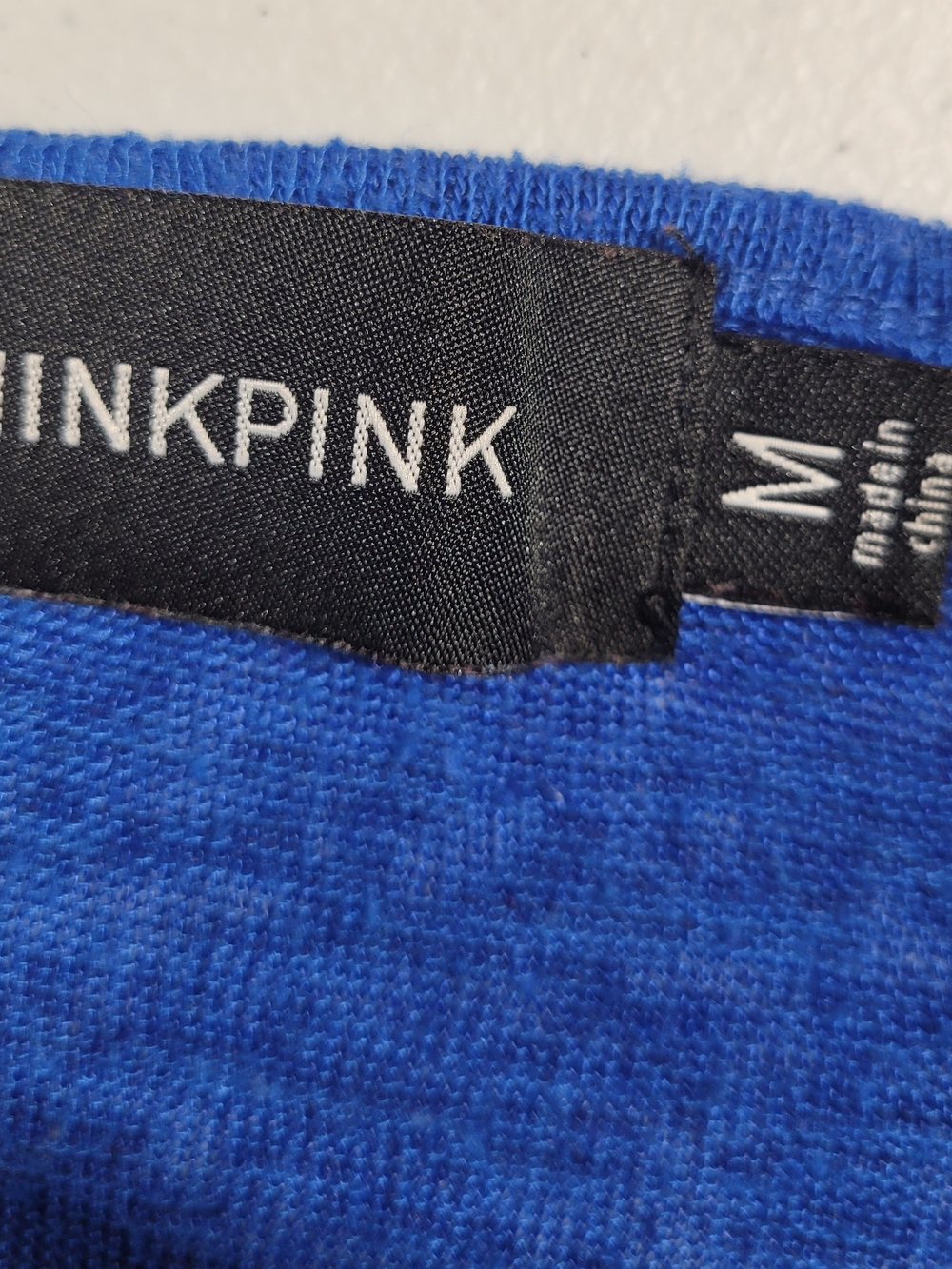 MINKPINK Royal Blue Cold-Shoulder Loop Sleeve Sweater Top - Picture 2 of 3